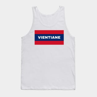 Vientiane City in Laos Flag Colors Tank Top